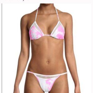 KENDALL & KYLIE KKSA PINK TIE DYE Triangle Bikini Set size M